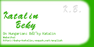 katalin beky business card